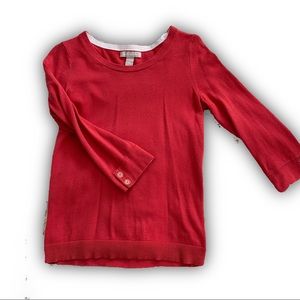 Banana Republic Women’s Red Cardigan with gold buttons on sleeves